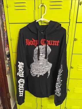 Body Count Black Graphic Hoodie with Skull Motif